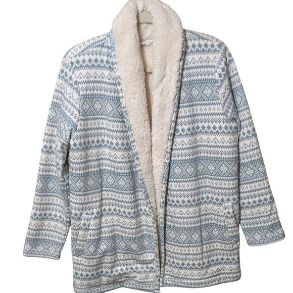 L.L. Bean Sherpa-Lined Cozy Cardigan size Small southwest native cozy - Picture 1 of 10